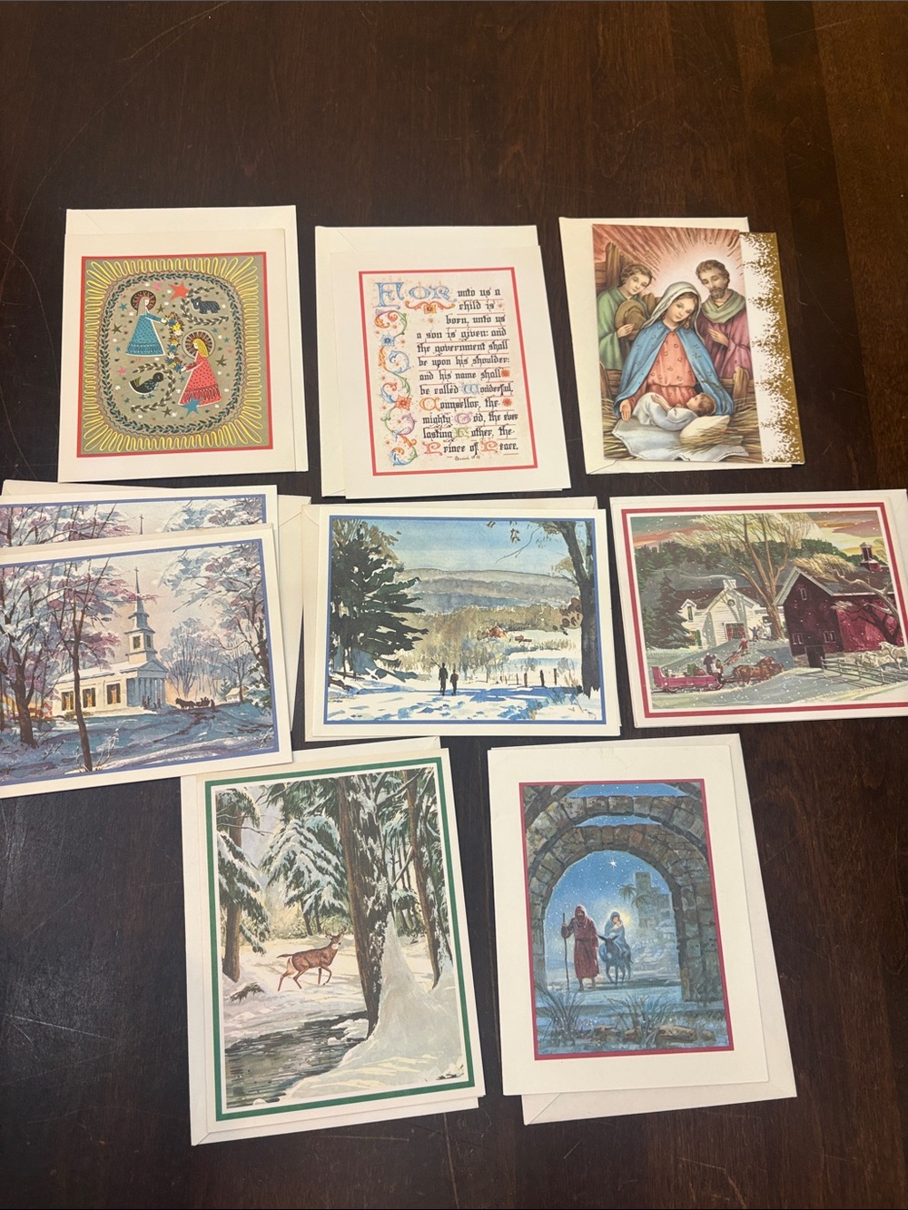 9 vintage Holiday Art Cards